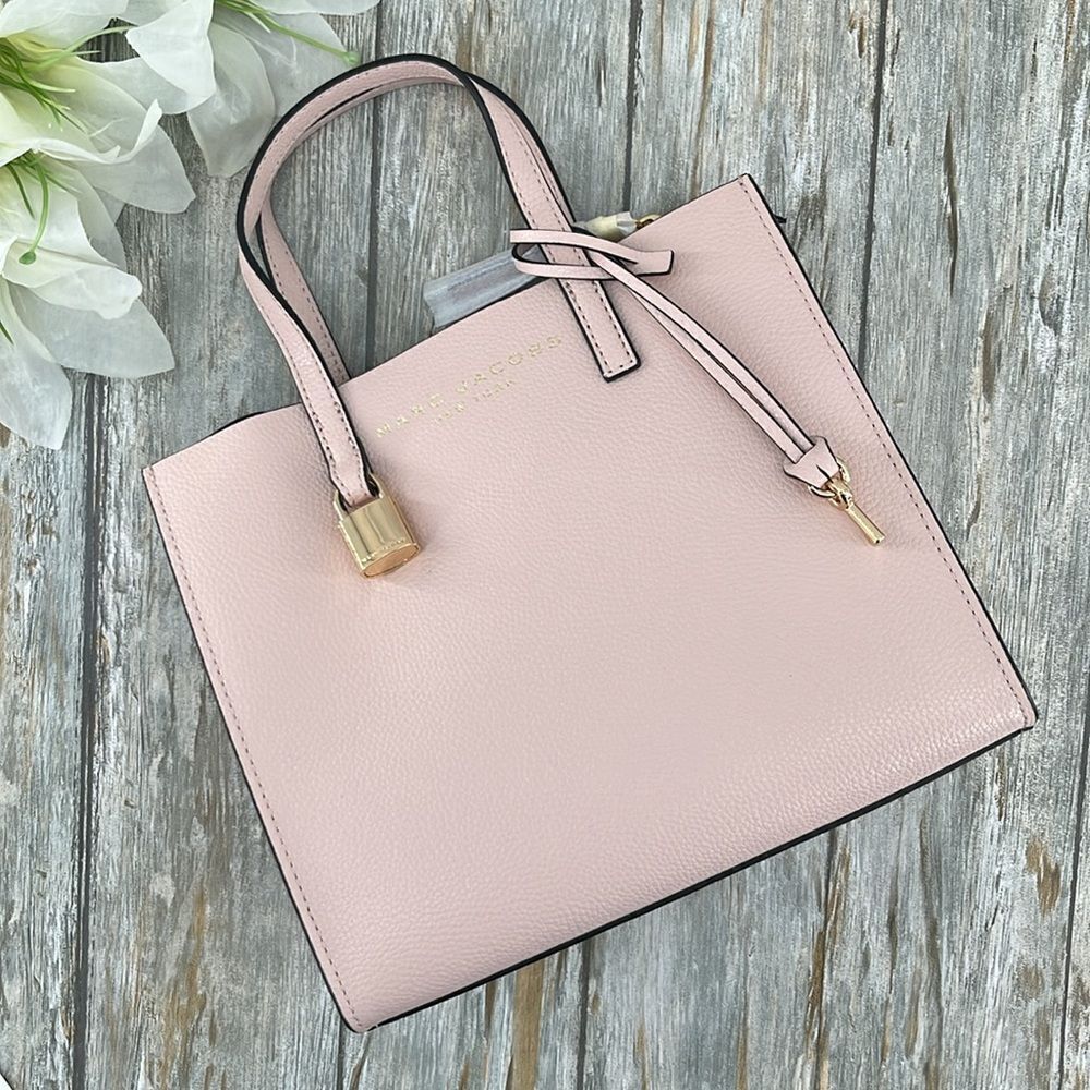 Marc Jacobs Mini Grind Coated Leather Tote Crossbody Bag Purse